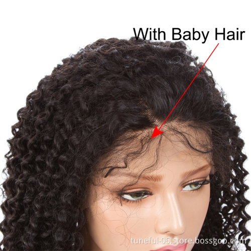 Wholesale 100% Brazilian Human Hair Hd Transparent Swiss Full Lace Wig Curly Cuticle Aligned Lace Front Wig 360 Lace Frontal Wig